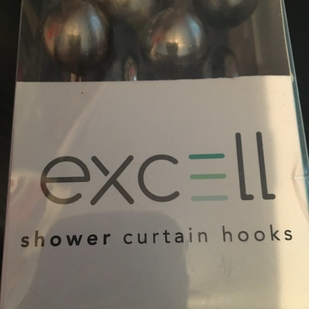 Excell Brushed-Nickel Ball Shower Curtain Hooks